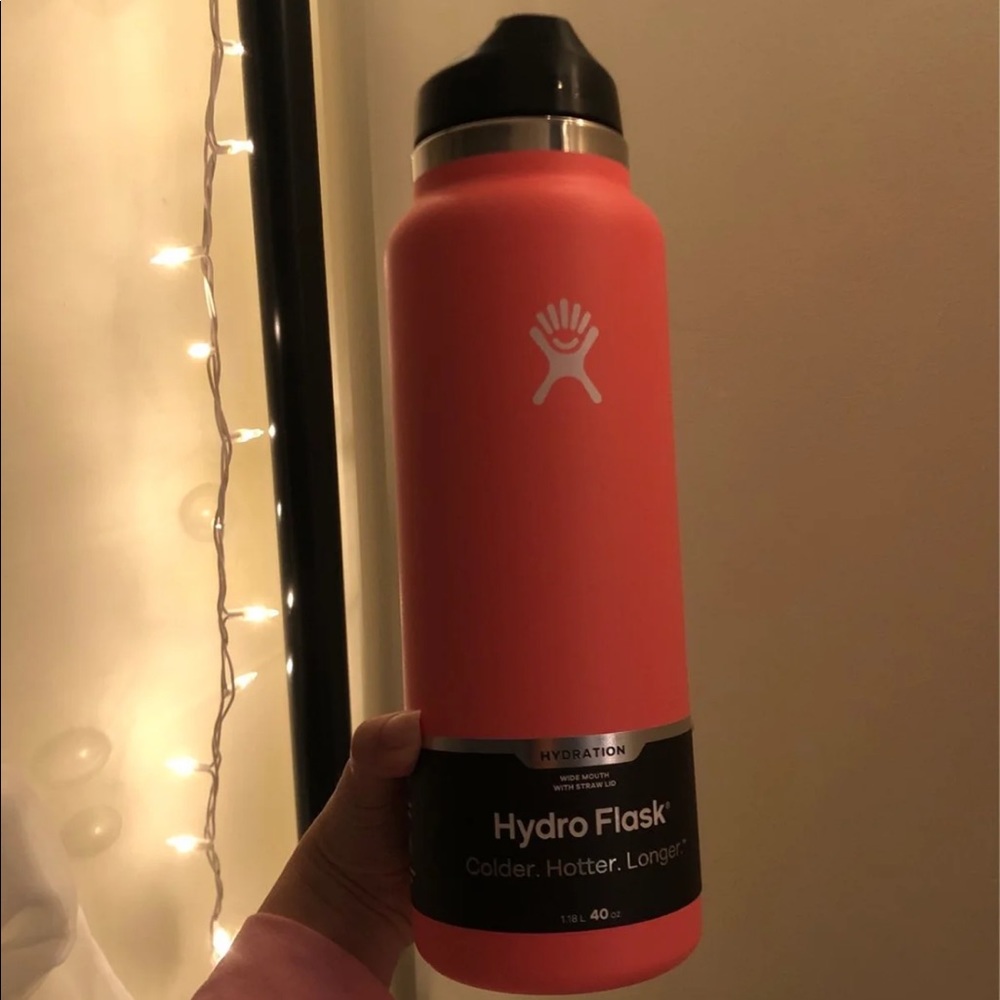 Hibiscus Hydroflask 40oz with Straw Lid